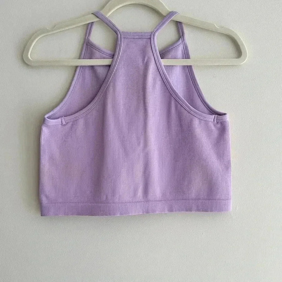J.o&co Light Support Seamless Rib Knit Tank Top, Lilac/Lavender Tank, Size M-L - Picture 10 of 16